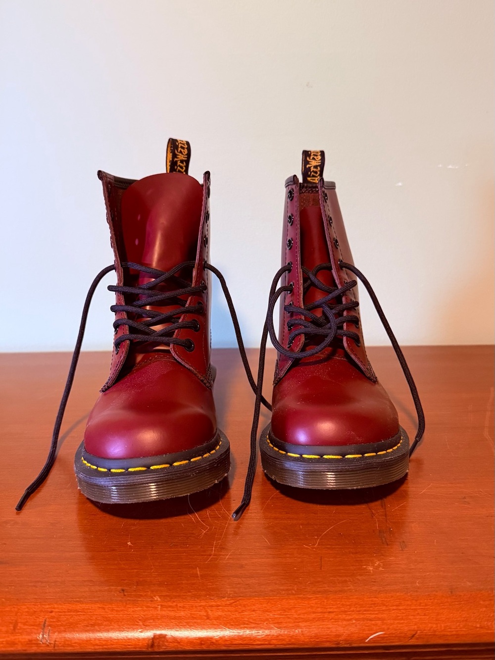 Doc Martens 1460 Smooth Leather Cherry Red Women’s Boots - Excellent Condition
